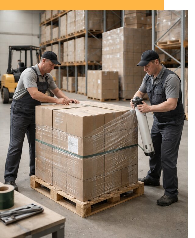 Упаковка и паллетирование грузов от 3594 руб: защита и крепление